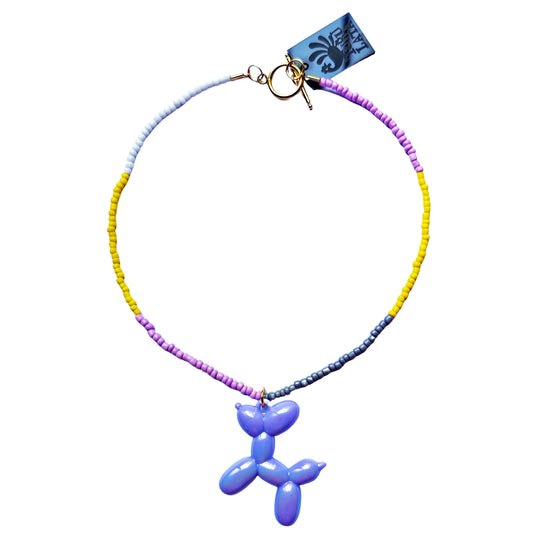 collar BALLOON DOG malva pastel metalizado