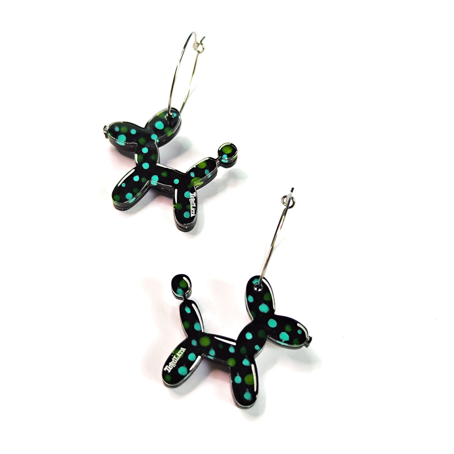 pendientes BALLOON DOG multicolor azul-verde