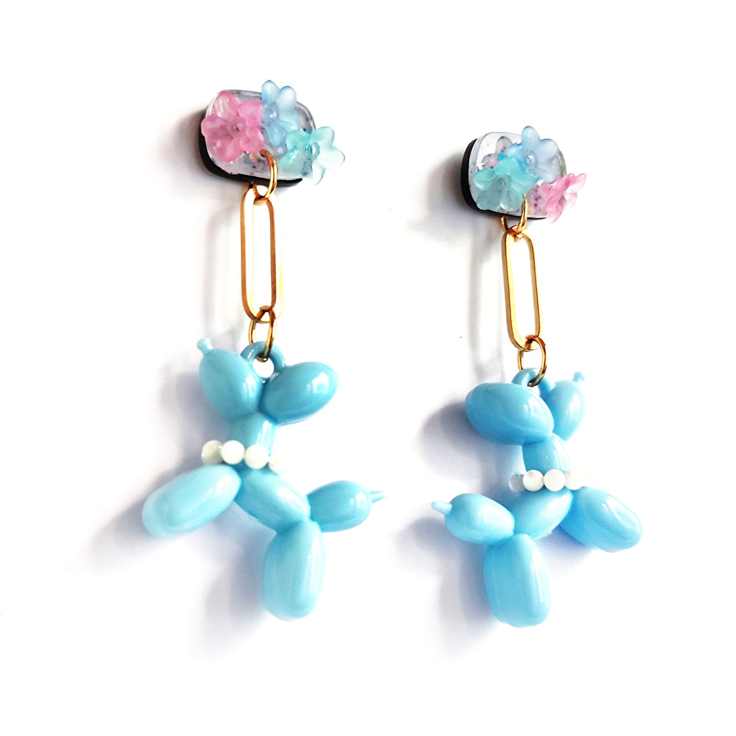 pendientes BALLOON DOG largo azul